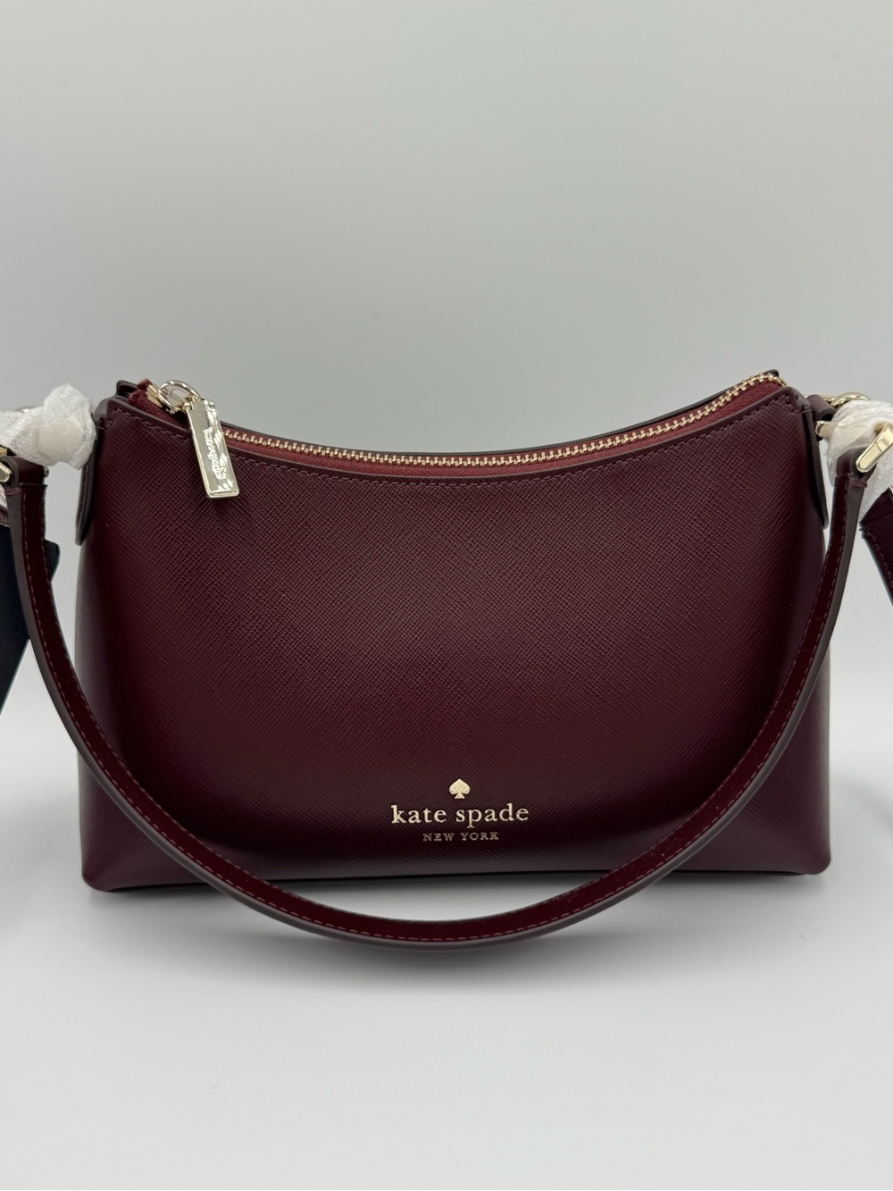 kate spade New York Sadie Dark Merlot Saffiano Leather Shoulder / Crossbody NWT